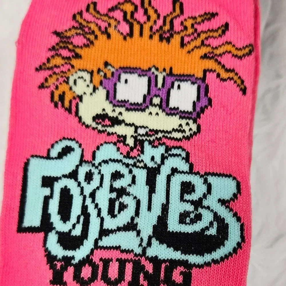 Rugrats Chuckie Pink Crew Socks – Forever Young Y2K Retro Nickelodeon Nostalgia